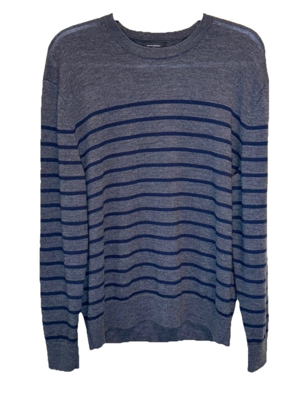 Banana Republic 100% Merino Wool Sweater Lightweight Striped Mens Large